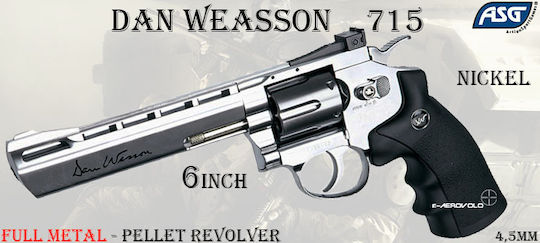 Asg Pistol cu Aer CO2 Dan Wesson 715 6" Pellet Steel Grey 4.5mm
