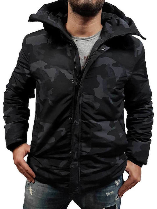 Χειμωνιάτικο Μπουφάν Σκούρο Γκρι Camo