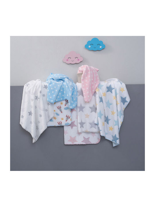 Palamaiki Κουβέρτα Αγκαλιάς & Λίκνου Πουά Fleece Ροζ 75x100εκ.