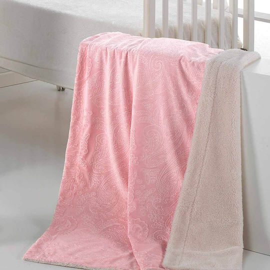 Morven Κουβέρτα Αγκαλιάς & Λίκνου Capricho Fleece Ροζ 80x110εκ.