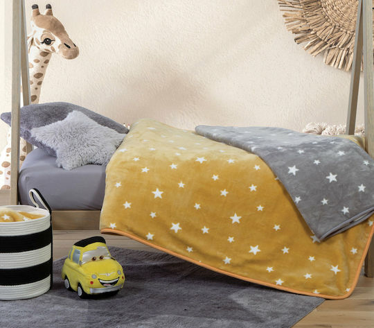 Nef-Nef Homeware Blanket Nursery Swaddling Blankets Stellar Velvet Yellow Yellow 75x100cm