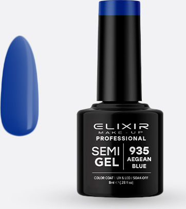 Elixir Semi Gel Semi-Permanent Nail Polish 935 Aegean Blue 8ml 842-935