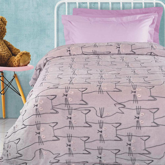 Das Home Κουβέρτα Κούνιας Fleece Ροζ 110x150εκ.