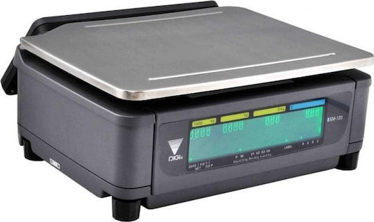 Digi Systems SM-12LL B Electronic Retail Scale with Label Printing Capability with Weighing Capacity of 30kg and Division 10gr