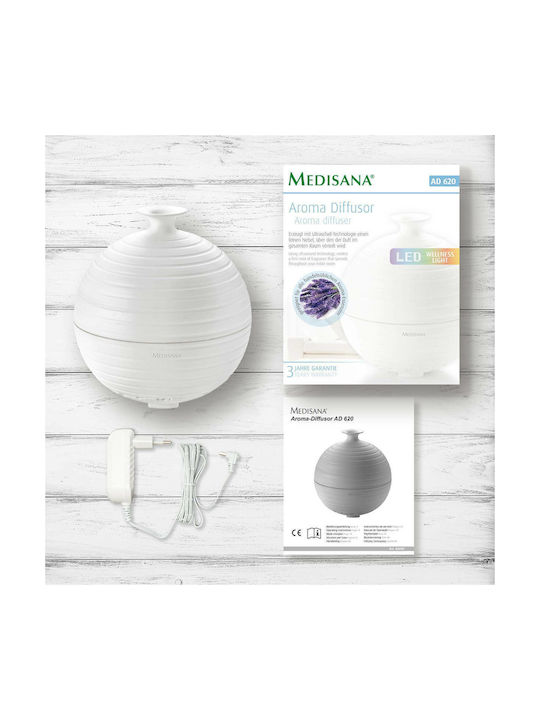Medisana LED Aromatherapie-Diffusor Ultraschall mit Timer Weiß 300ml 60082