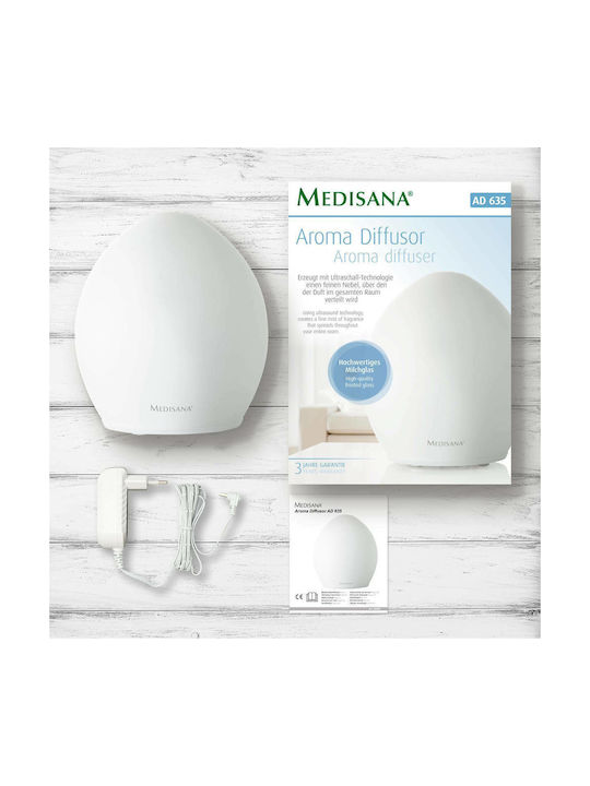 Medisana Led Συσκευή Αρωματοθεραπείας Υπερήχων AD 635 με Χρονοδιακόπτη Λευκή 100ml