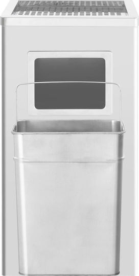 vidaXL Μεταλλικός Κάδος Απορριμμάτων 45lt Inox