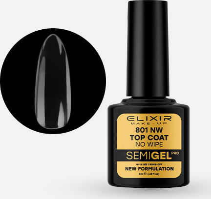 Elixir Semigel 801 No Wipe Top Coat για Ημιμόνιμα Βερνίκια 8ml