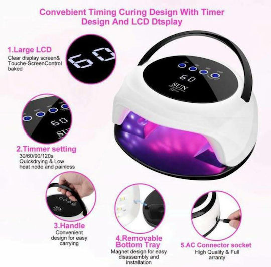 Sun T2 Nail Polish Curing Lamp UV / LED 98W Red