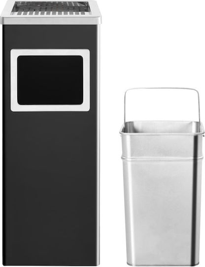 vidaXL Metallic Waste Bin 36lt Black