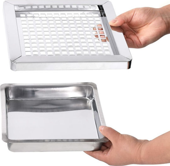 vidaXL Μεταλλικός Κάδος Απορριμμάτων 36lt Inox