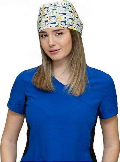 Alezi Teddy bears Unisex Multicolour Surgical Cap Cotton and Polyester