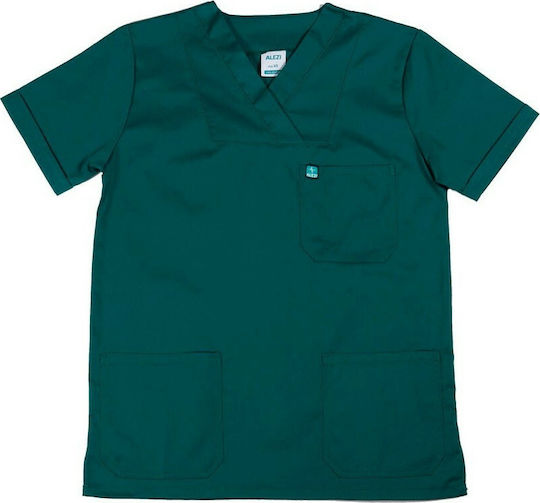 Alezi Unisex Σετ Ιατρικό Παντελόνι και Μπλούζα Πράσινο από Βαμβάκι και Πολυεστέρα