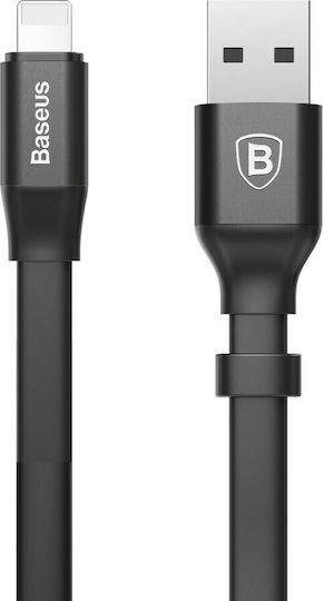 Baseus Nimble Flat USB to Lightning Cable Μαύρο 0.23m (CALMBJ-B01)
