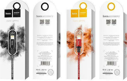 Hoco Braided USB to Lightning Cable Μαύρο 1m (X14)