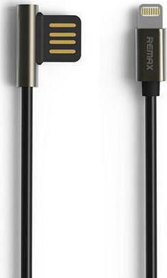 Remax Emperor RC-054i Winkel (90°) / Regulär USB-A zu Lightning Kabel Schwarz 1m (14835)
