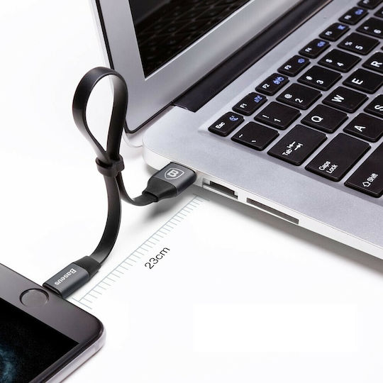 Baseus Nimble Flat USB to Lightning Cable Μαύρο 0.23m (CALMBJ-B01)