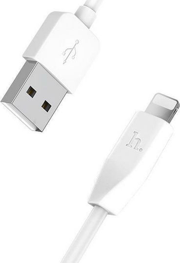 Hoco Regular USB to Lightning Cable Λευκό 1m (X1)