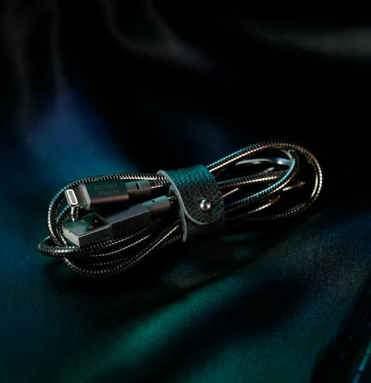 Native Union Tom Dixon Stainless USB to Lightning Cable Μαύρο 1.2m (Coil Cable)