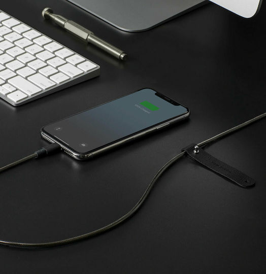 Native Union Tom Dixon Stainless USB to Lightning Cable Μαύρο 1.2m (Coil Cable)
