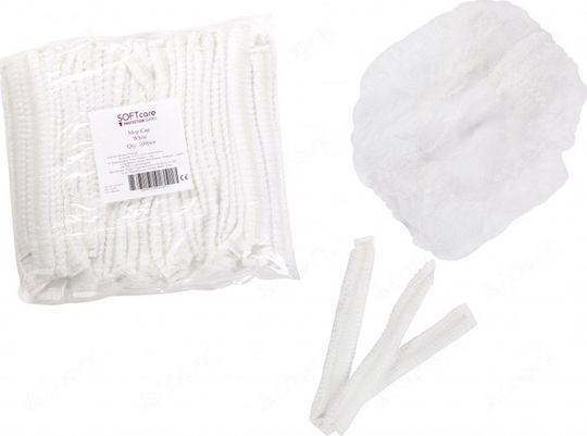 Bournas Medicals Χειρουργικά Καλύμματα Σκούφια Non Woven με Λάστιχο 100τμχ Soft Care 100τμχ