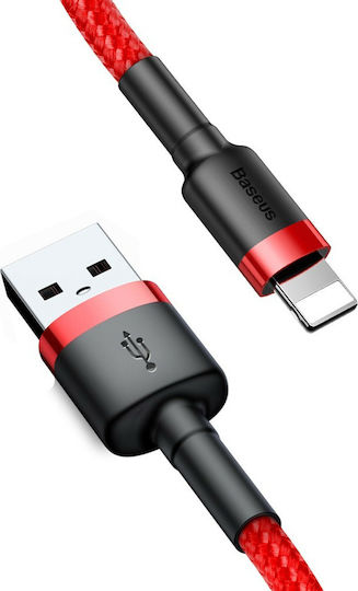 Baseus Cafule Braided USB to Lightning Cable Κόκκινο 1m (CALKLF-B09)