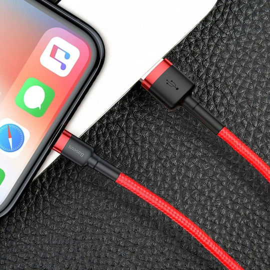 Baseus Cafule Braided USB to Lightning Cable Κόκκινο 1m (CALKLF-B09)