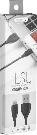 Remax Regular USB to Lightning Cable Μαύρο 1m (Lesu)