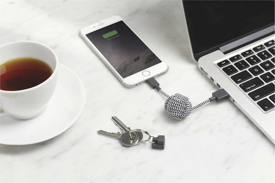 Native Union Key Schlüsselanhänger USB-A zu Lightning Kabel Schwarz 0.2m Kosmos (NU-KEY-L-CS-BLK-NP)