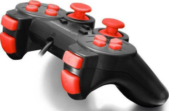 Esperanza Warrior Wired Gamepad for PC Black/Red