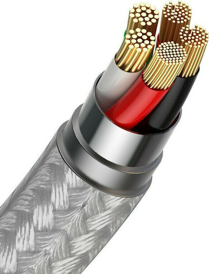 Baseus Zinc Плетена / Магнитно отделяемо USB-A към Lightning кабел Бял 1м (CALXC-K02)