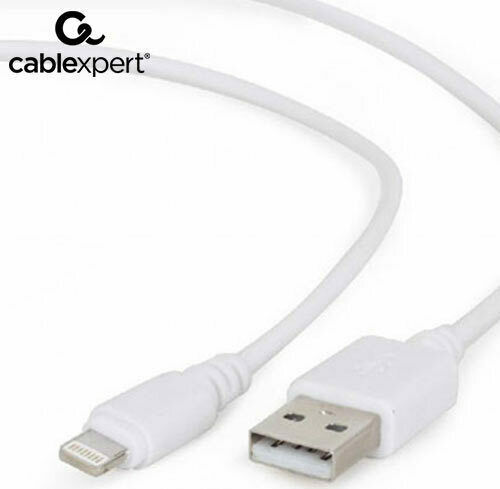 Cablexpert USB-A zu Lightning Kabel Weiß 1m (CC-USB2-AMLM-W-1M)