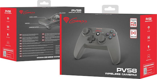 Genesis PV58 Ασύρματο Gamepad για PC / PS3 Μαύρο