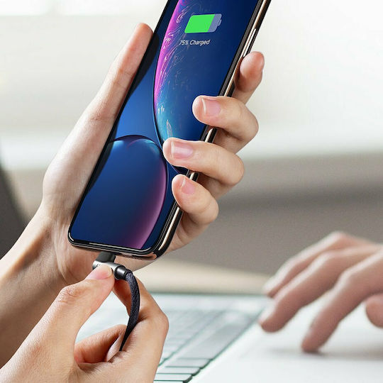 Ugreen Angle (90°) / Braided USB to Lightning Cable Μαύρο 1m (60521)