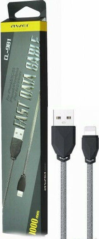 Awei CL-981 Braided USB-A to Lightning Cable Black 1m