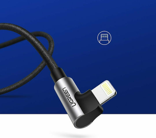 Ugreen Angle (90°) / Braided USB to Lightning Cable Μαύρο 1m (60521)