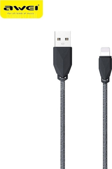 Awei CL-981 Braided USB-A to Lightning Cable Black 1m
