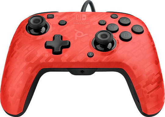 PDP Faceoff Deluxe+ Wired Gamepad for Switch Red Camo