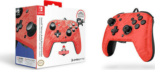 PDP Faceoff Deluxe+ Wired Gamepad for Switch Red Camo