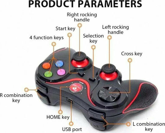Andowl QY-003 Wireless Gamepad pentru Android / PC / iOS Roșu