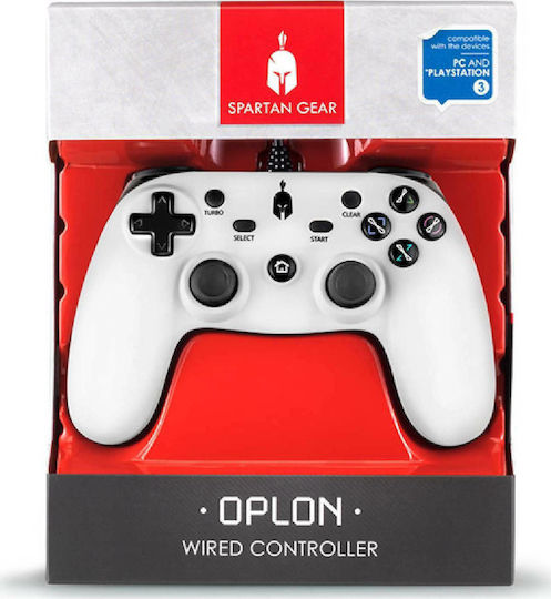Spartan Gear Oplon Wired Gamepad for PC / PS3 White