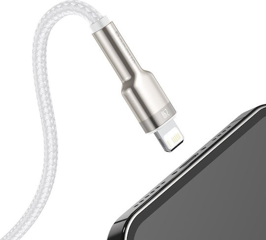 Baseus Cafule Series Плетена USB-A към Lightning кабел Бял 1м (CALJK-A02)