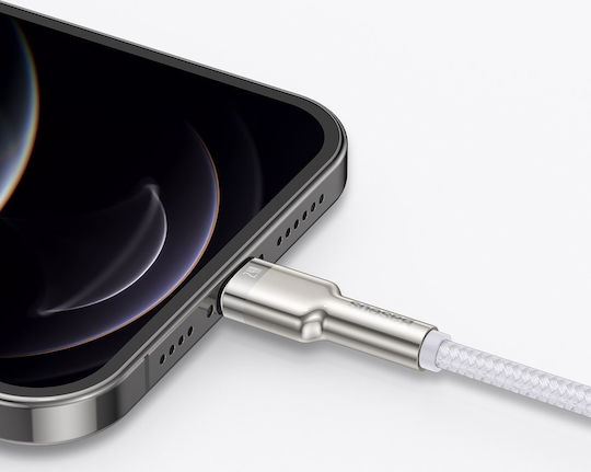 Baseus Cafule Series Плетена USB-A към Lightning кабел Бял 1м (CALJK-A02)