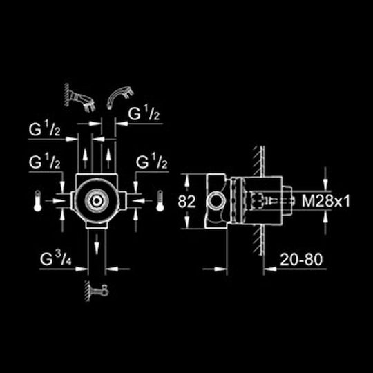 Grohe 5 изхода Многократен 29708000 Елемент от ВиК Инсталации