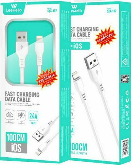 Leewello SJX-187 USB-A zu Lightning Kabel Weiß 1m