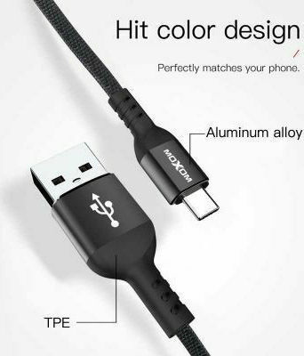 Moxom MX-CB43 Braided USB to Lightning Cable Μαύρο 3m
