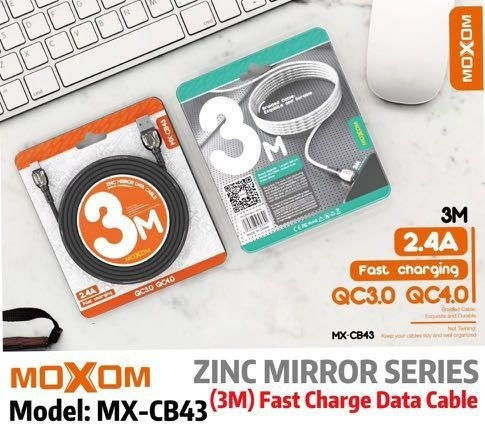 Moxom MX-CB43 Braided USB to Lightning Cable Μαύρο 3m