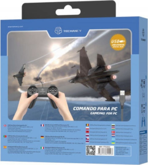 Techancy TF62002 Gamepad Cu Fir Pentru PC Negru