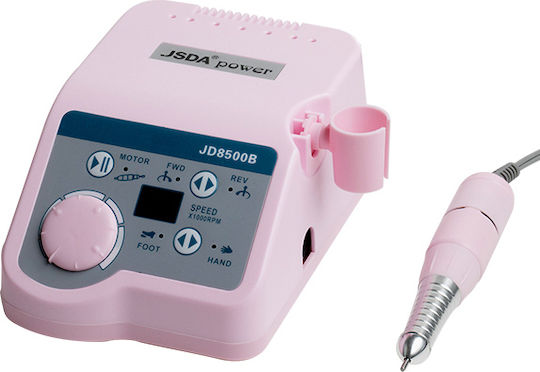 JSDA JB8500B Τροχός Νυχιών Ρεύματος 65W Ροζ 35000 Στροφών με Πεντάλ
