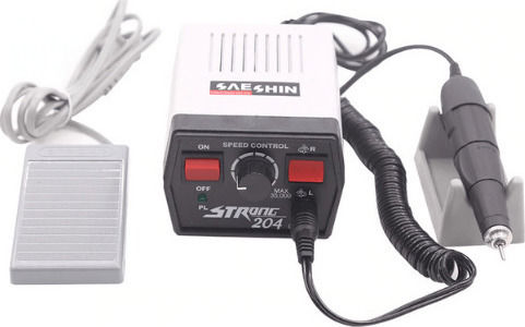 Saeshin Strong 204 Τροχός Νυχιών Ρεύματος 65W Γκρι 35000 Στροφών με Πεντάλ